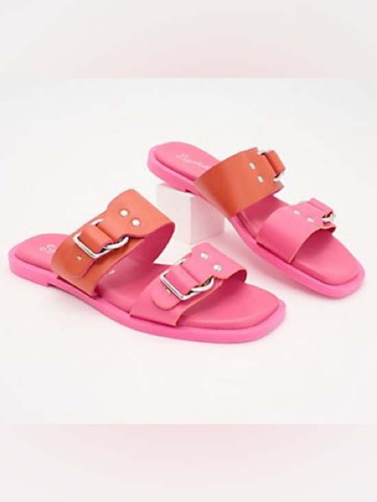 Seychelles Shoes - Seychelles Admire Me Pink Orange Double Buckle Sandals 7
